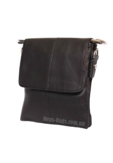 Модна шкіряна чоловіча сумка-гаманець на пояс чорного кольору