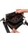 Модная кожаная мужская сумка-кошелек на пояс черного цвета