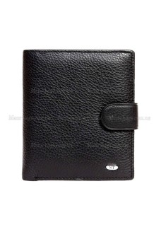Чорне шкіряне портмоне з відділенням для пластикових карт