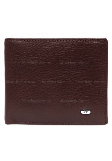 Чоловічий коричневий шкіряний гаманець без застібки