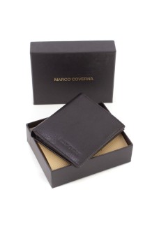 Компактное кожаное портмоне с зажимом для купюр 9х10 Marco Coverna BK010-892 (18389) чёрный