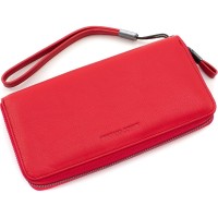 Женский кошелек на молнии с кожаным ремешком 10,5х20 Marco Coverna 1424(1424 red) красный