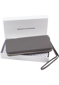 Місткий шкіряний гаманець на блискавці 20х10 Marco Coverna 77006-3(18021) сірий
