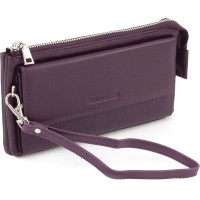 Жіночий гаманець-клатч із блоком для карток на блискавці 10,5х20,5 Marco Coverna 6052-11(17082) Фіолетовий