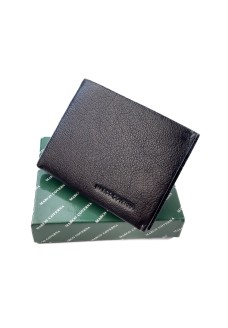 Маленький кожаный мужской кошелек на магнитах с зажимом для денег 11,5х9 Marco Coverna 22-555-(18105) черный