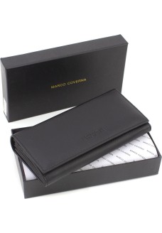 Женский кошелек на магнитах кожаный под много купюр 18,5х9  Marco Coverna MA501 - 1 - Black(17042) черный