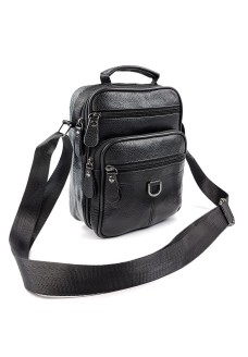 Кожаная сумка мужская с ручкой для ношения в руке JZ KO-021-1 18x22x7-9 Черная
