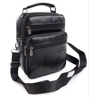 Кожаная сумка мужская с ручкой JZ AN-905 18,5x24x8-9 Черный