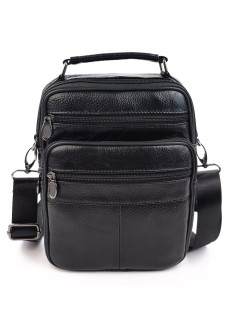 Кожаная сумка мужская с ручкой JZ AN-6258 18,5x24x8-9 Черный