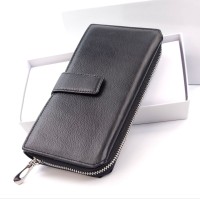 Качественный Черный Кожаный Кошелек Унисекс SF-ST228-black 