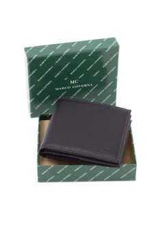 Практичний гаманець зі шкіри для чоловіків 11х10 Marco Coverna 131-a (18245) чорний