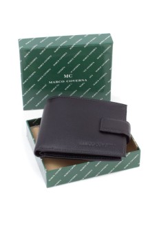Стильний шкіряний чоловічий гаманець 12х9,5 Marco Coverna 128A-MC (19739) чорний