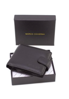 Шкіряний гаманець для чоловіків з відділом для документів 10,5х8,5 Marco Coverna M14 (21590) чорний