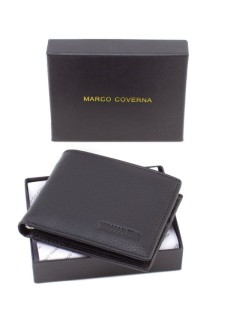 Чоловічий стильний гаманець зі шкіри 10,5х8,5 Marco Coverna M101(18760) чорний