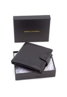 Стильный и практичный кошелек из кожи для мужчин 11,5х10 Marco Coverna M107 (21596) черный
