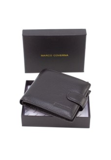 Чоловічий портмоне зі шкіри із затискачем для грошей 11х9,5х2,5 Marco Coverna M13 (21588)  чорний