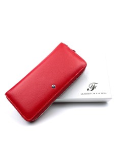 Модний гаманець зі шкіри для жінок із блискавкою Salfeite F-38-3-RED червоний