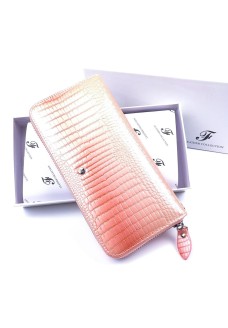 Оригінальний лаковий гаманець зі стильним дизайном Slfeite F-AE38-1-PINK кораловий