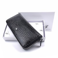 Якісний модний гаманець для дівчат із лакової шкіри Salfeite F-AE38-BLACK чорний
