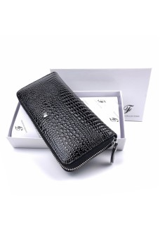 Якісний модний гаманець для дівчат із лакової шкіри Salfeite F-AE38-BLACK чорний