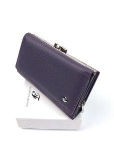 Функциональный кошелек из кожи для девушек Salfeite F-2155-VIOLET фиолетовый