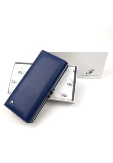 Сучасний якісний гаманець із шкіри Salfeite F-1518-BLUE синій