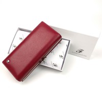 Женский практичный кожаный кошелек Salfeite F-1518-DRED бордовый