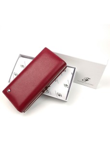 Жіночий практичний гаманець шкіряний Salfeite F-1518-DRED бордовий
