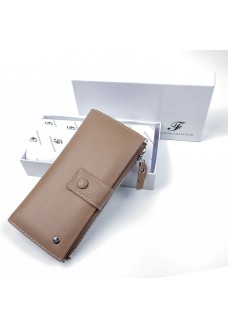 Надійний та модний гаманець з натуральної шкіри для жінок Salfeite F-1432-LPINK бежевий