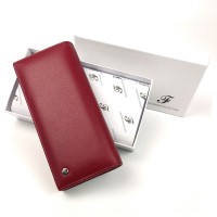 Практичный женский кошелек из натуральной кожи Salfeite F-150-DRED бордовый