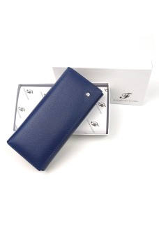 Удобный кошелек из натуральной кожи женский Salfeite F-501-BLUE синий