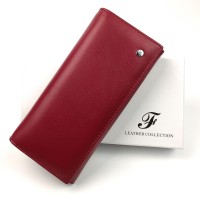 Місткий гаманець із натуральної шкіри для жінок Salfeite F-501-DRED бордовий