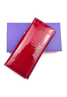 Женский кожаный лаковый кошелек на кнопке BETHCAT VK1222 красный