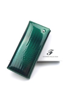 Вместительный стильный лаковый кошелек Salfeite F-AE150-1-GREEN зеленый