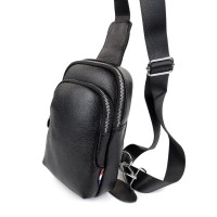 Оригінальний рюкзак через одне плече зі шкіри JZ NS1922 чорний