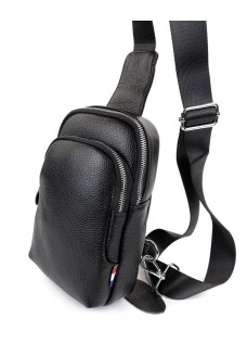 Оригінальний рюкзак через одне плече зі шкіри JZ NS1922 чорний