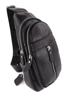 Оригінальна плечова сумка для хлопців зі шкіри JZ NS329 чорний