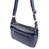 Женская сумка из кожи с длинным ремнем JZ NS-L1021-2 синяя