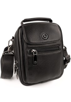 Мужская кожаная сумка-барсетка с ручкой H.T. Leather N2003-6 16х20х9см черная