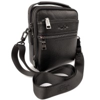 Стильная мужская кожаная сумка с ручкой H.T. Leather N407-13 17,5х21,5х9см черная