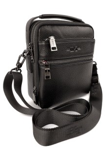 Стильная мужская кожаная сумка с ручкой H.T. Leather N407-13 17,5х21,5х9см черная