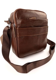 Чоловіча сумка з ременем через плече зі шкіри JZ NS8017-4 коричнева