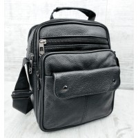 Повсякденна сумка для хлопців зі шкіри JZ NS0119 чорна