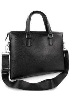 Сумка - портфель для офиса из кожи JZ NS9120А-1 черная