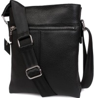 Шкіряна сумка формату А5 Alvibag av-401-1 чорна