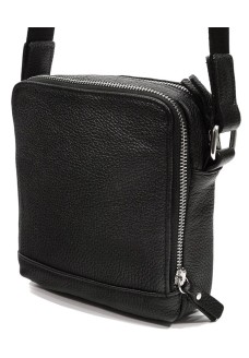 Мужская кожаная сумка через плечо формата А5 Diamond AV-3-3082 Черная