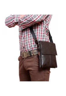 Кожаная сумка-планшет Alvibag NH-601-2 коричневая