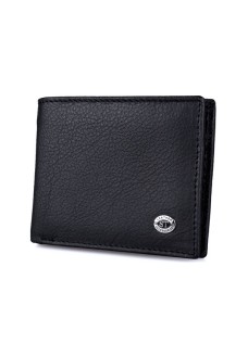 Чоловічий шкіряний гаманець з затиском на магніті ST Leather (ST-8) 98565 Чорний
