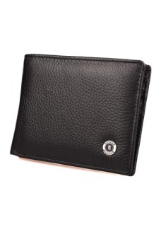 Чоловічий шкіряний гаманець з затиском на магніті Boston (B4-025) 98165 Чорний
