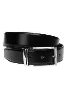 Ремень мужской кожаный двусторонний 115-130x3.4 JZ SB-JZv1n061-1-black